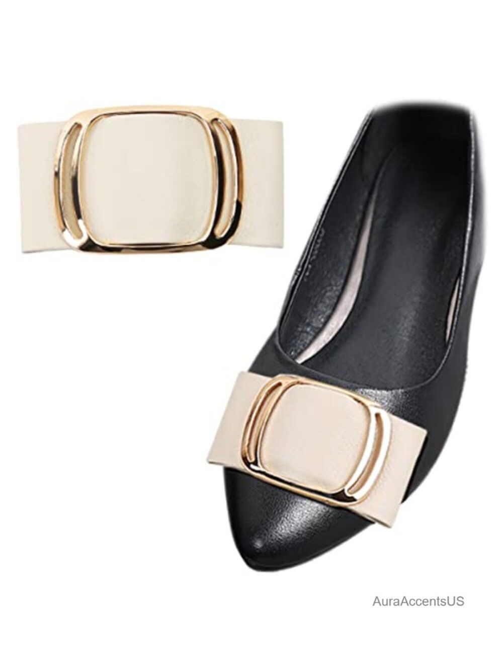 Leather Bow Shoe Clips Alloy Shoe Flowers Decorative Pumps Flats